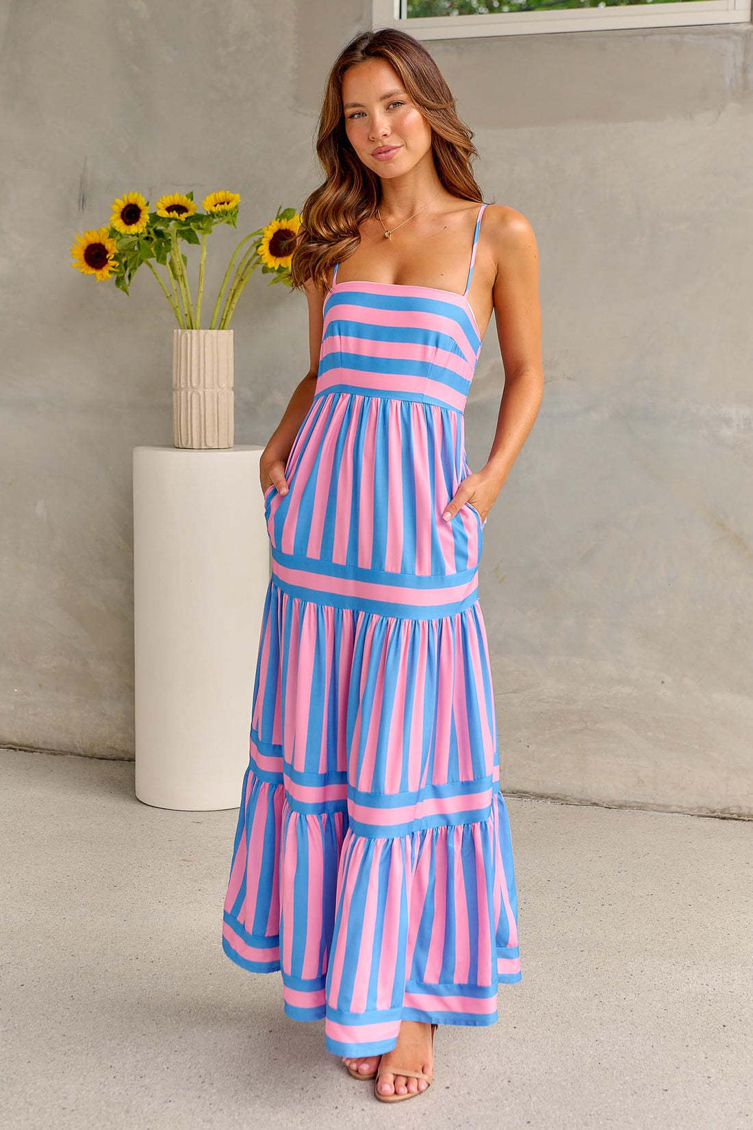 Robe d’Été Longue à Rayures