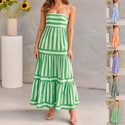 Robe d’Été Longue à Rayures