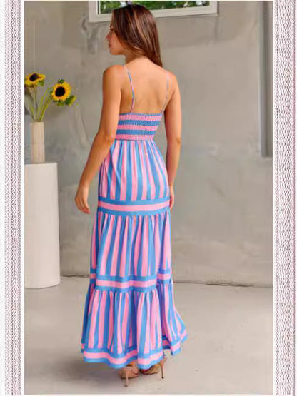 Robe d’Été Longue à Rayures